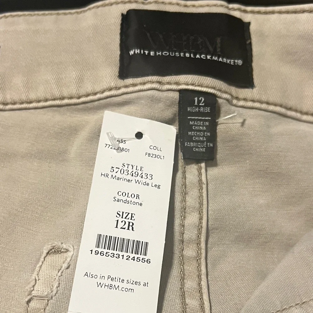 NWT White House Black Market SANDSTONE lHigh-Rise Wide-Leg Pants - Picture 11 of 11